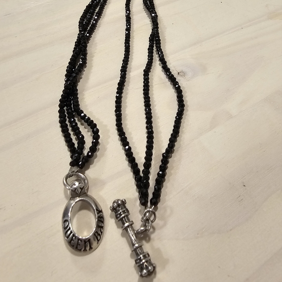 Black Spinel Necklace w/ Crowned Heart - Picture 8 of 9